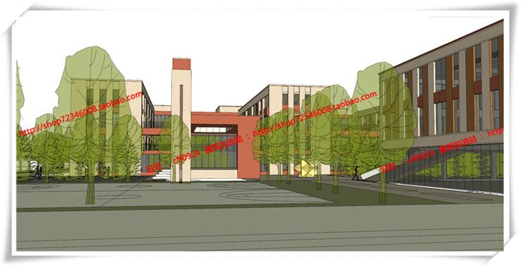 JZ257世茂昆山公建学校/中小学/小学cad平立总图+su模型-6