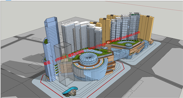 NO00612su草图模型cad图纸效果图文本城市综合体/商业购物中...-5