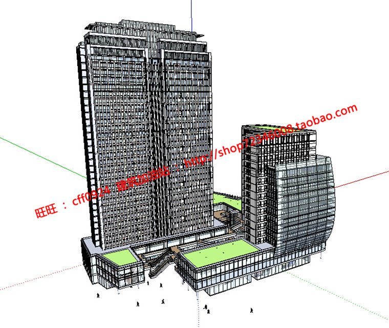 NO00190su+cad图纸+效果图商业综合体办公酒店项目建筑-9