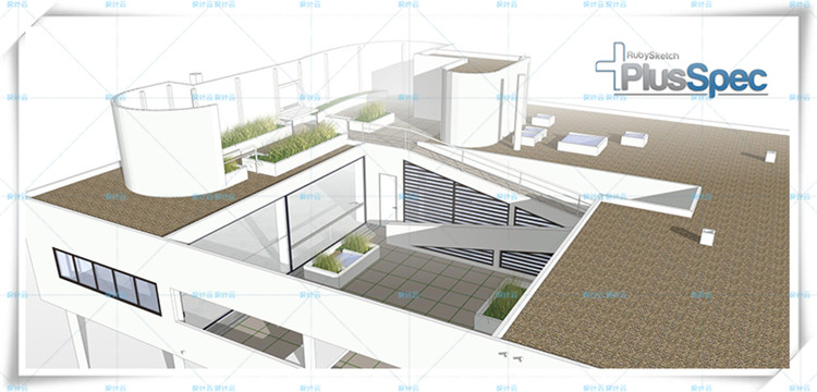 TU00877萨伏伊别墅 su模型 Villa Savoye 全套CAD 柯布西耶 le Corbusier-5