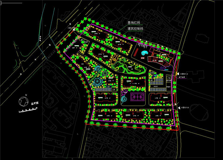 TU031343Dmax模型cad总图ps效果图psd彩色总平小区规划设计-4