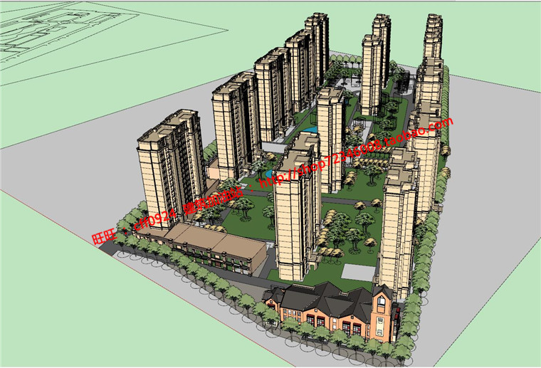 NO01730居住区住宅建筑方案设计cad总图户型+su模型-2