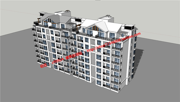 NO001689层住宅楼设计小高层住宅SU模型+CAD图纸+效果图建筑...-2