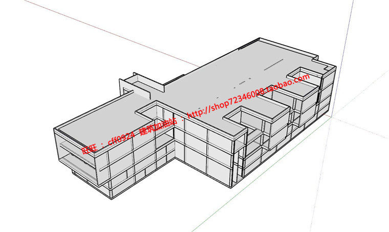 NO01853图书预览中心阅读室建筑方案cad图纸su模型展板-3