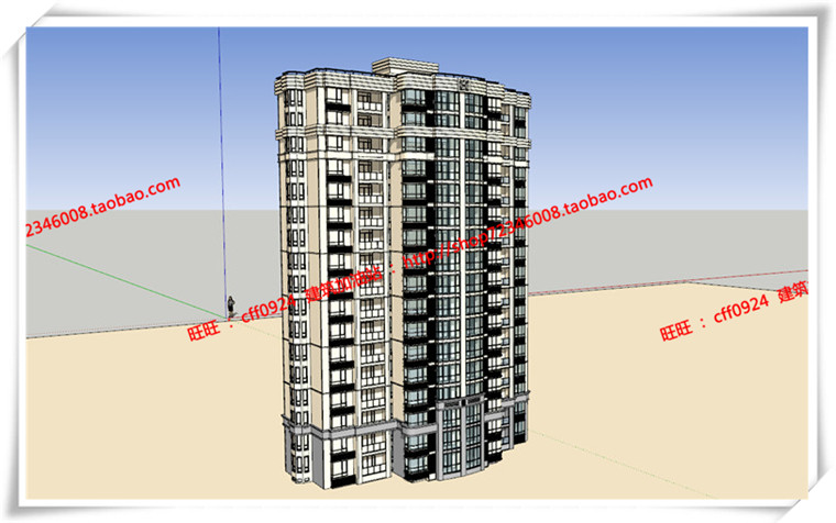 JZ285高层多层住宅小区 户型 cad总图+su模型+效果图+3Dmax-5