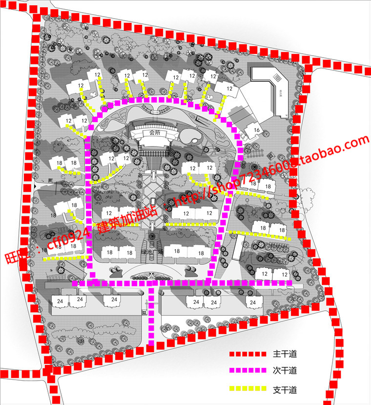 NO01800居住区建筑住宅规划生活区方案cad图纸su模型文本说明-8