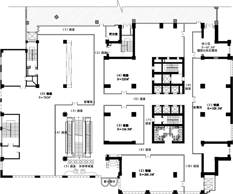 NO00911新世纪餐饮广场设计效果图+CAD施工图设计说明资料-1