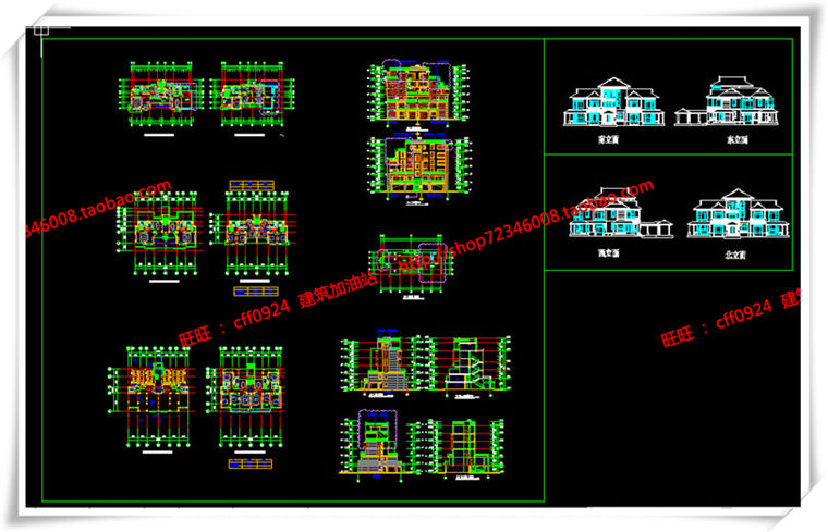 东南亚风格别墅全套设计包含SU模型sketchup模型+cad图纸+效...-14