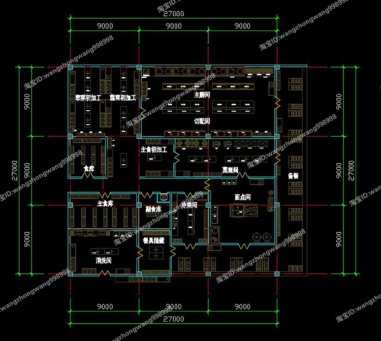 TU03000大学学校食堂建筑设计CAD平立剖面+SU模型+方案文本-8