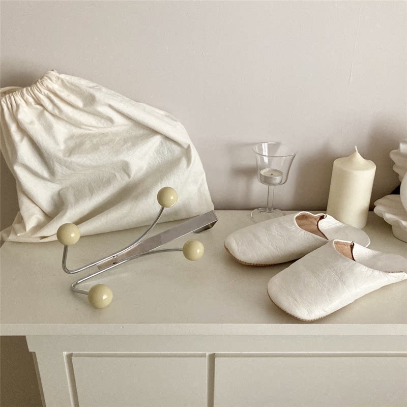 Металлические стойки 好市民大发 韩国vintage铁艺奶油白洗手间卧室门后挂钩衣架装饰