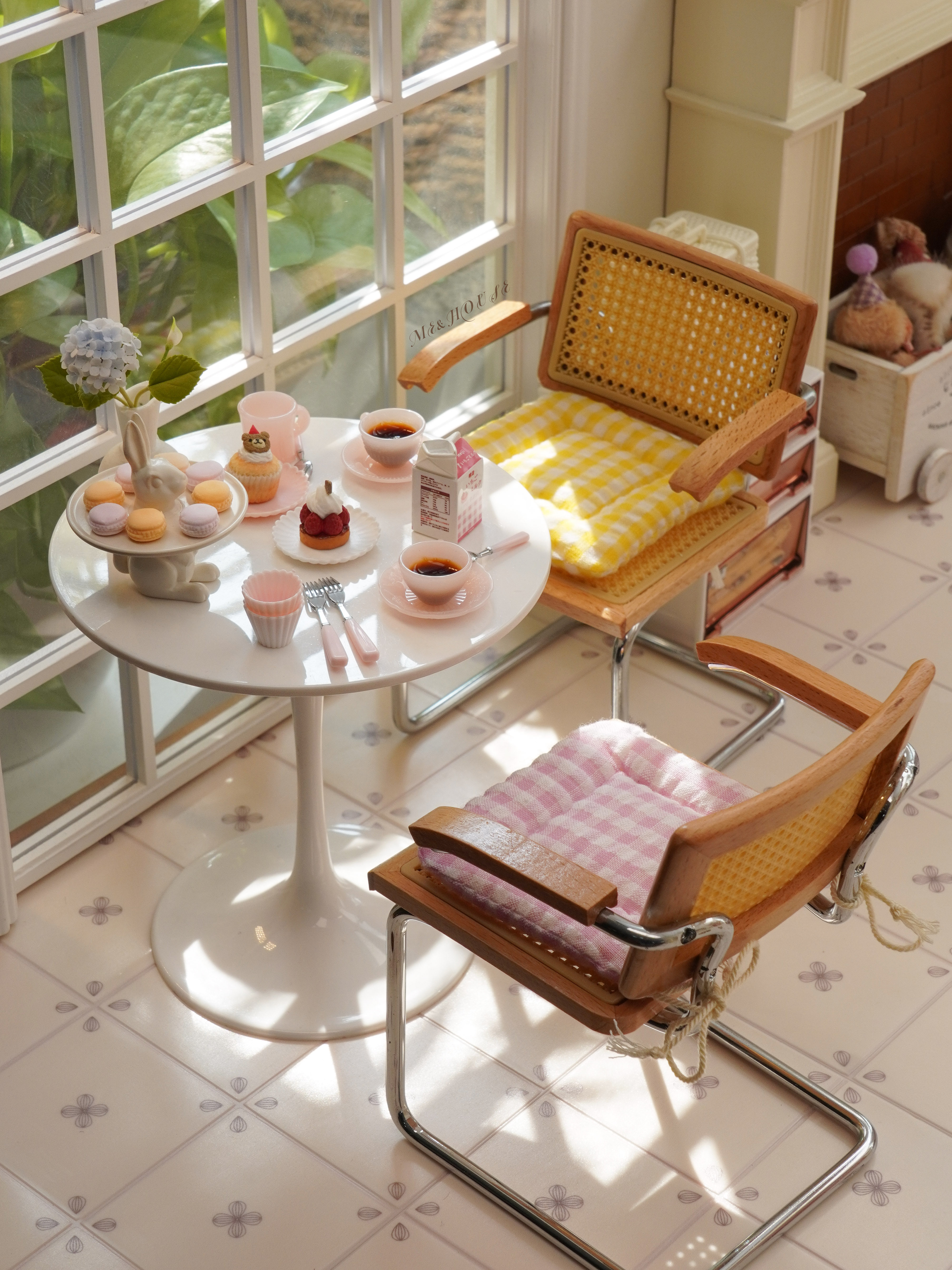 bjd场景道具娃屋 悬臂坐椅/弯管椅 6分娃屋家俱迷你微缩模型玩具