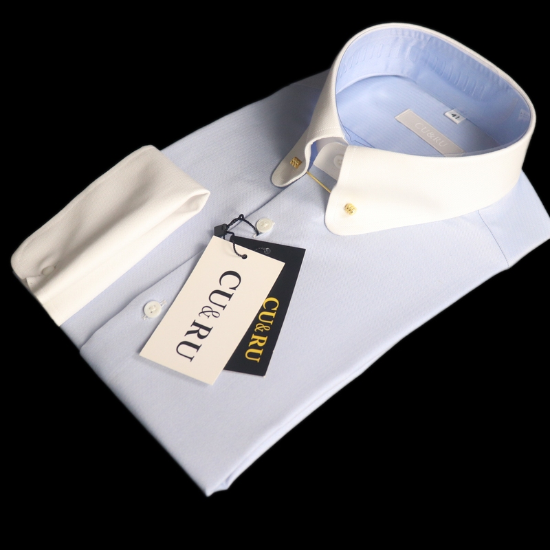 【Cu&Ru】Imperial Brand Pure Cotton Herringbone Pattern White-Collar Men's Long-Sleeved Business Shirt 【Cu&Ru】Imperial Brand Pure Cotton Herringbone Pattern White-Collar Men's Long-Sleeved Business Shirt