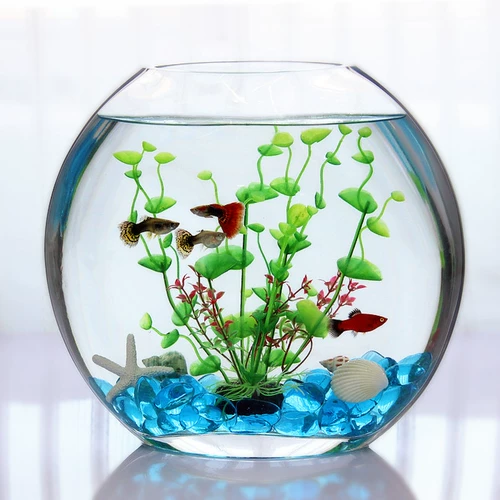 Аквариум, реалистичные водные растения, качественный пластиковый декор