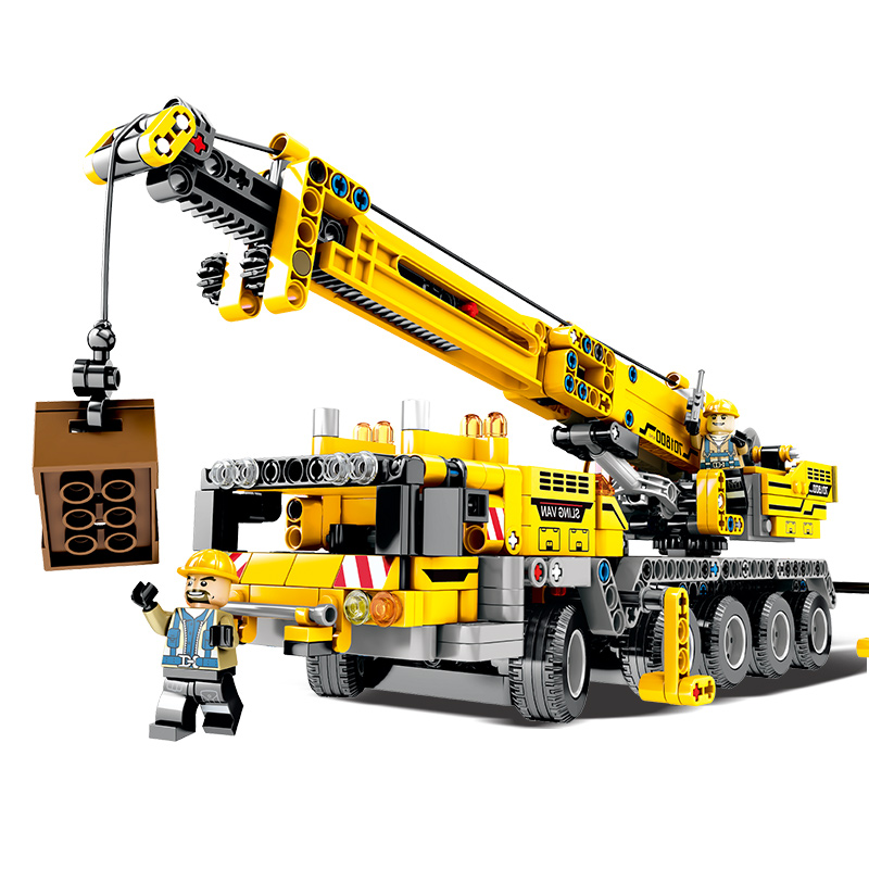 Assembly machinery Assembly engineering crane crane building blocks Electric crane model Difficult assembly building blocks toys