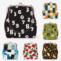 (Spot) sousou frog mouth bag carry-on bag digital bag canvas small bag mouth gold bag with pearl chain