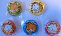 KFC Garfield commemorative badge badge collection complete set of 5 styles unopened
