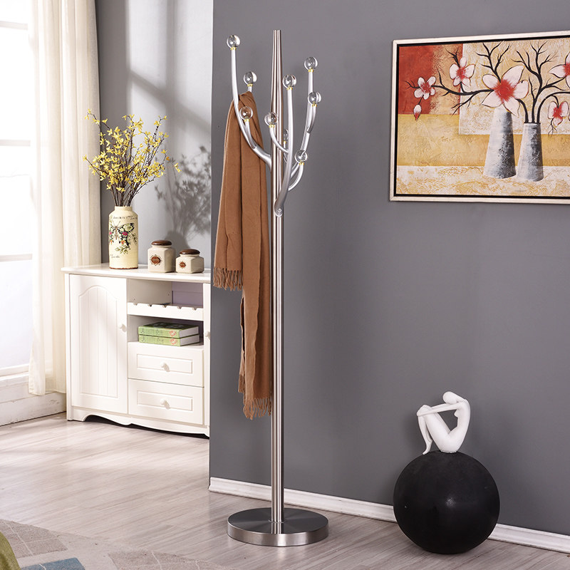 Tree-shaped stainless steel coat rack Floor-to-ceiling bedroom simple crystal fashion creative modern hanger Office personality