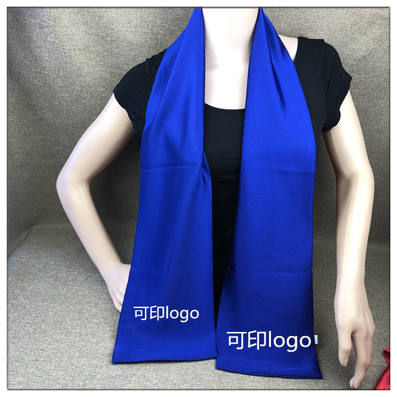Spring and Autumn Long Monochrome Scarf Decorative Versatile Korean Small Silk Scarf Thin Scarf Scarf Women's Activity Print Logo