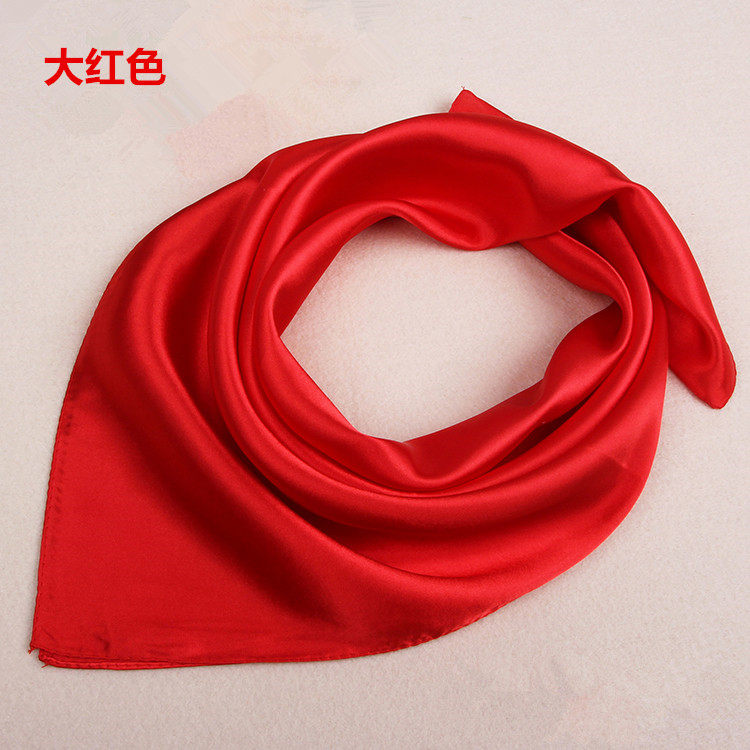 Professional square scarf for men and women big red small square scarf stewardess bank hotel spring and autumn silk scarf can be printed LOGO