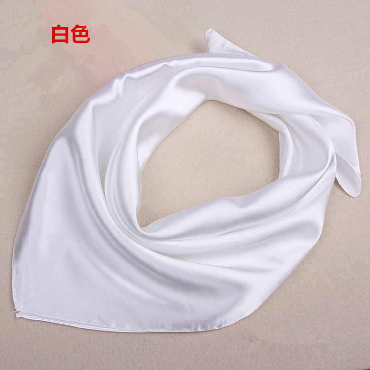Water extension painting silk scarf performance pure white small square scarf flight attendant bank hotel spring and summer autumn monochrome scarf can be printed L0GO