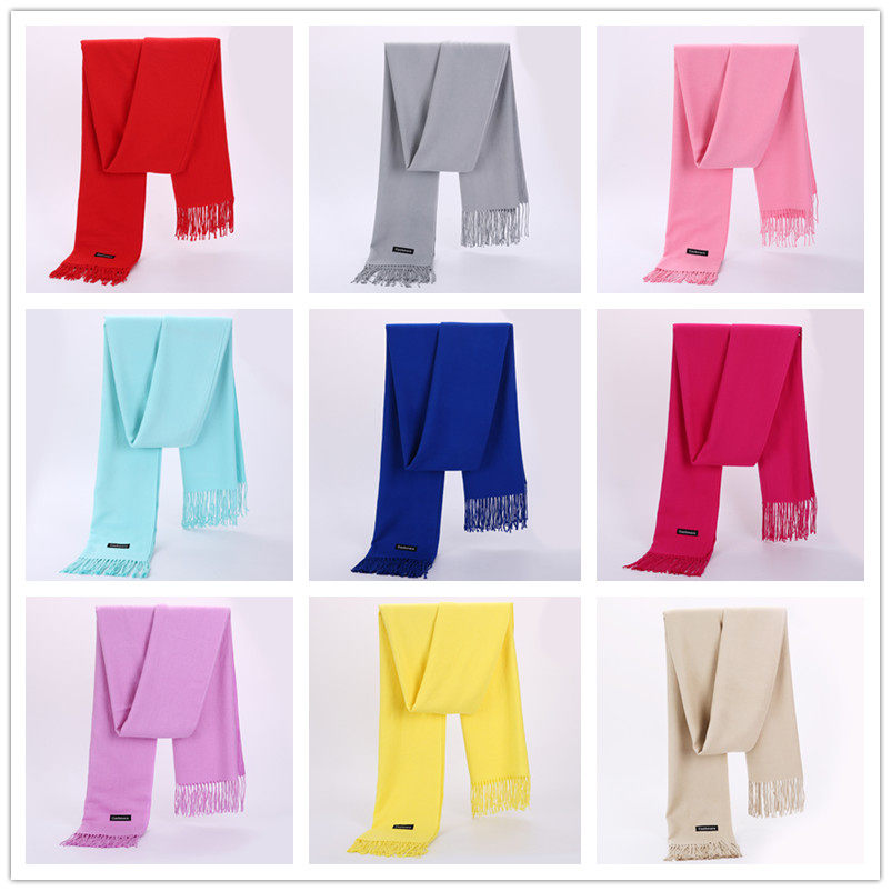 Black Spring Autumn Winter Pure Color Imitation Cashmere Warm Scarf Wine Red Multifunction 100 lapped monochrome rectangular long version of shawl