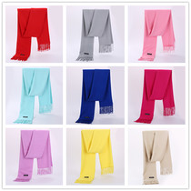 New autumn and winter solid color imitation cashmere scarf mint color shawl dual-purpose monochrome long student scarf