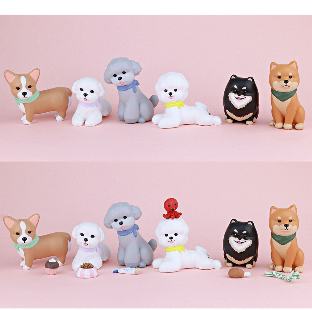 Куклы/ украшения/детали 现货pigure韩国正版狗狗小屋盲盒柴犬泰迪柯基博美比熊潮公仔手办