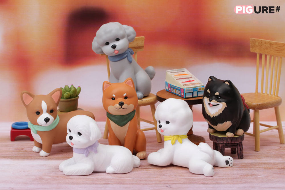 Куклы/ украшения/детали 现货pigure韩国正版狗狗小屋盲盒柴犬泰迪柯基博美比熊潮公仔手办