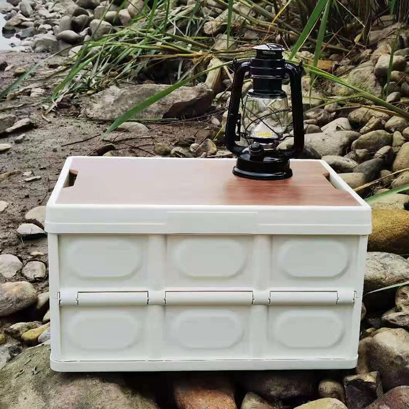 Wood Cover Camping Box Containing box Creative Outdoor Collation Storage Box Folding Finishing Box On-board Containing box