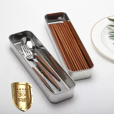 Disinfection cabinet stainless steel chopsticks box chopsticks drain box rectangular spoon storage box stainless steel knife and fork box