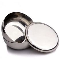 Stainless steel single-layer Korean bowl with lid Korean tableware dishes serving bowl canteen sample bowl steamed rice kimchi bowl