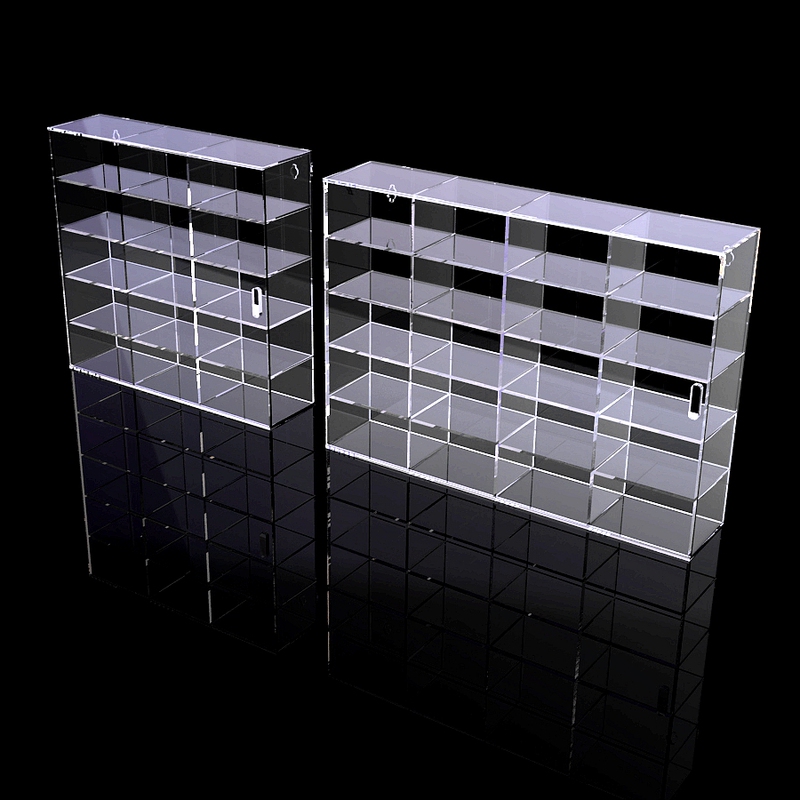 Glue-Free Toy Car Model Display Stand, Acrylic Model Storage Rack, Plexiglass Grid Car Display Box
