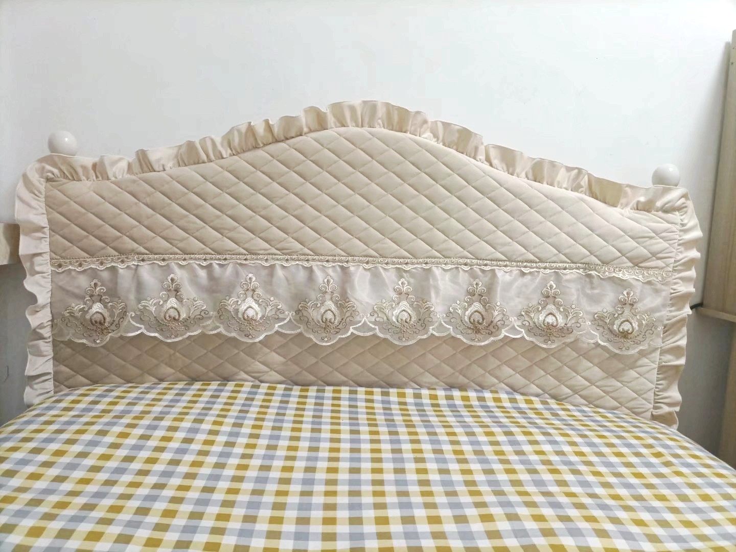 Bedside cover European-style custom-made curved semi-circular bedside cover universal all-inclusive backrest headboard soft bag universal new