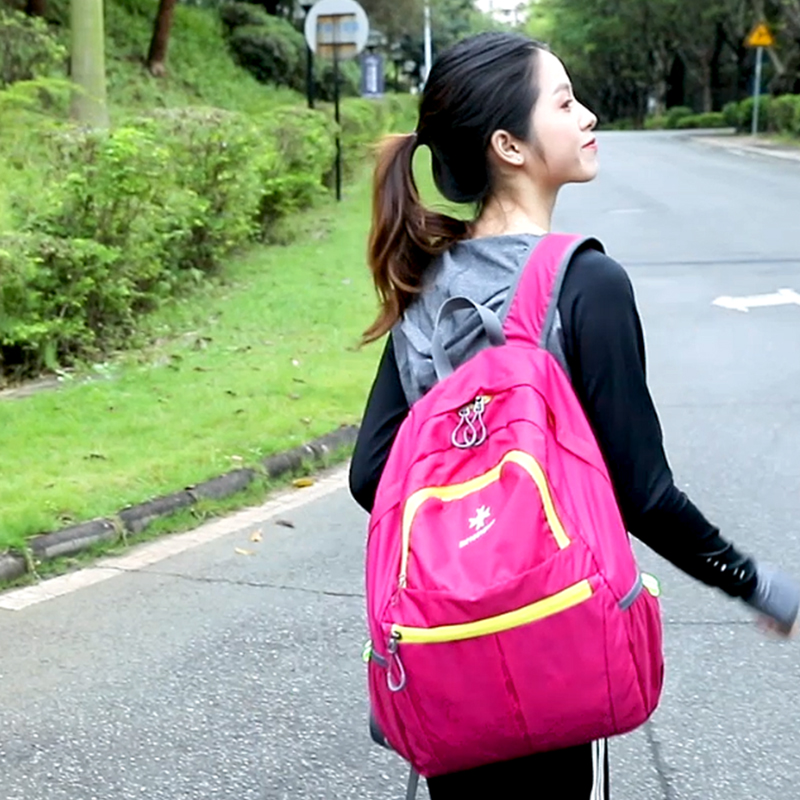 Light Can Folding Double Shoulder Bag Travel Casual Outdoor Men And Women Tourist Hiking Mountaineering Waterproof Nylon Portable