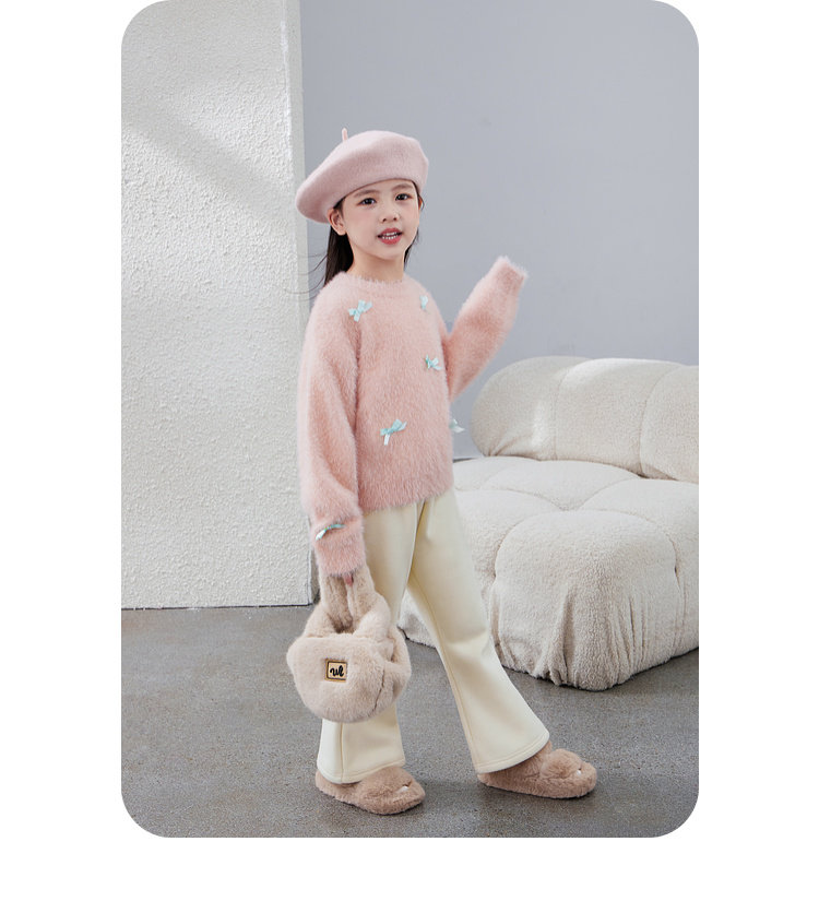 毛衣女童2024秋冬新款儿童加厚套头针织上衣内搭毛绒加厚女宝毛衣详情37