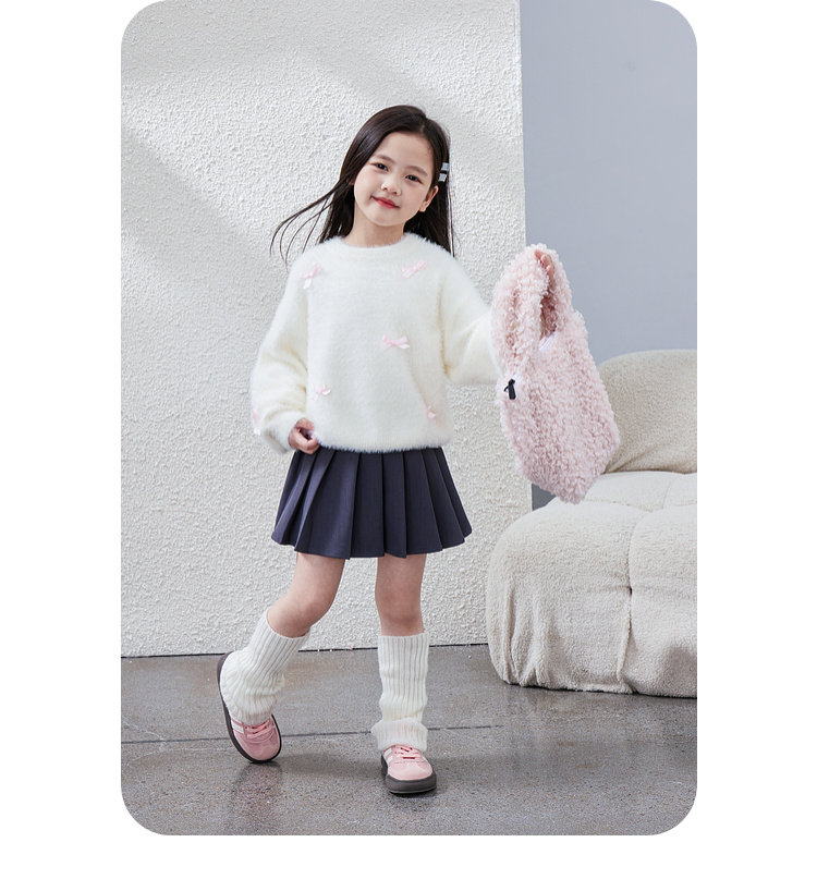 毛衣女童2024秋冬新款儿童加厚套头针织上衣内搭毛绒加厚女宝毛衣详情39