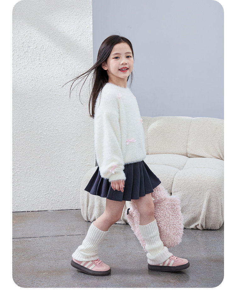 毛衣女童2024秋冬新款儿童加厚套头针织上衣内搭毛绒加厚女宝毛衣详情40