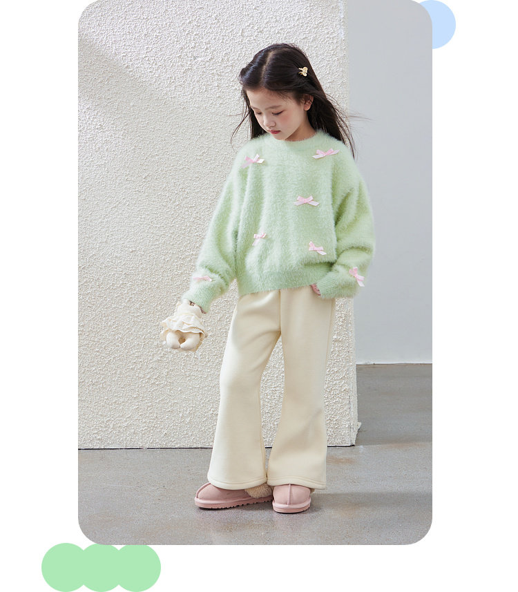 毛衣女童2024秋冬新款儿童加厚套头针织上衣内搭毛绒加厚女宝毛衣详情28