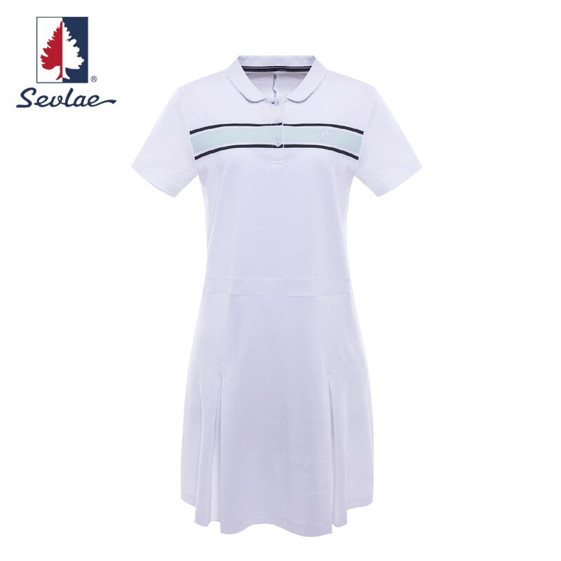 SEVLAE St. Flee Wind Spring Summer New Ladies Sport Leisure Flap Short Sleeve Ocean Dress F122985325