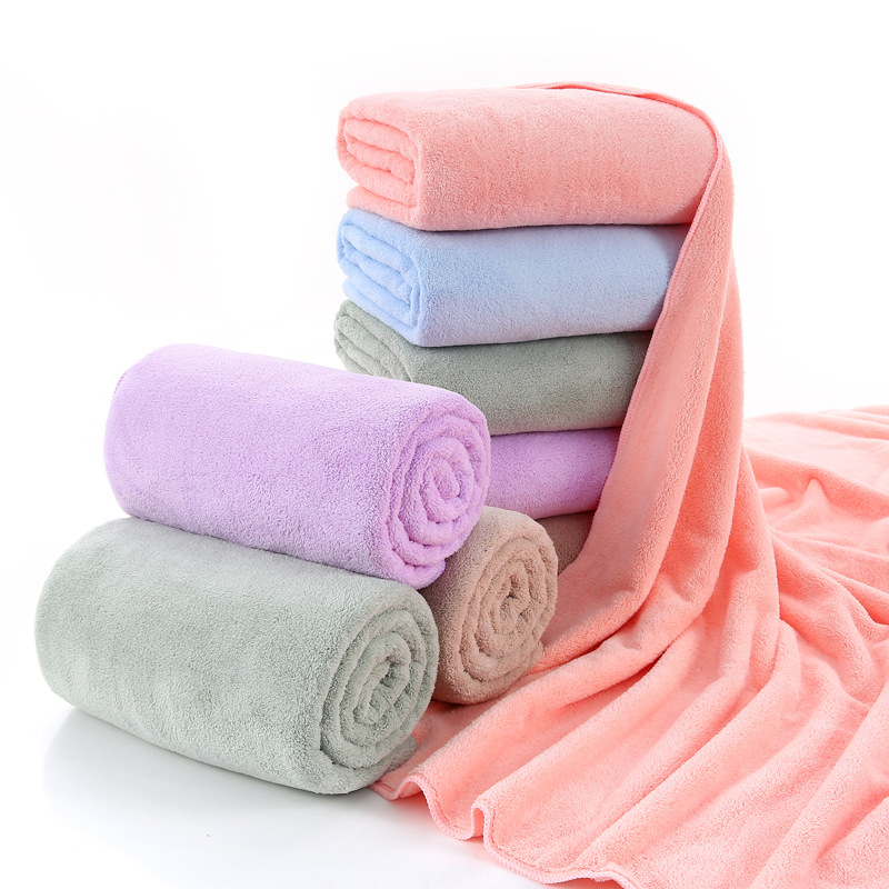 Newborn Baby Coral Suede Square Bath Towels Ultra Soft Absorbent Baby Bath big hair towels not dropped by Mao-Taobao