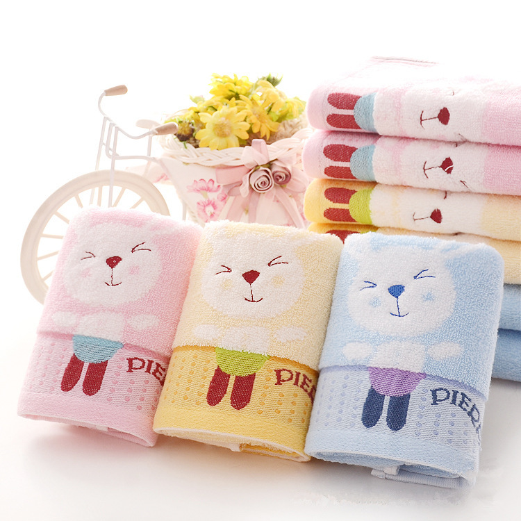 Baby towel baby cartoon cute cotton cotton super soft absorbent children's face towel children's towel small face towel