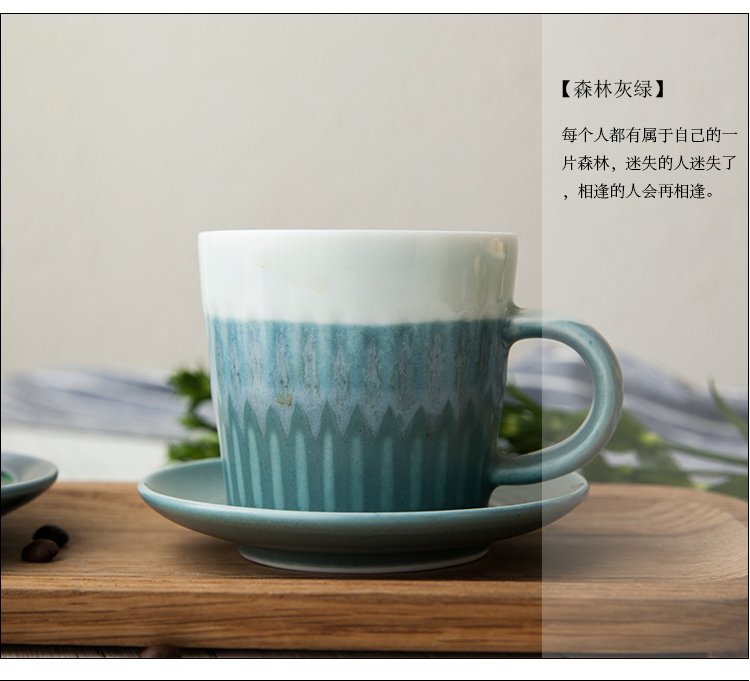 Handmade Gradient Bắc Âu Gốm Coffee Cup Dish Pull Cup Cup Cà phê Châu Âu Sản phẩm duy nhất Cà phê Cup Saucer Coffee Ware phin cafe inox