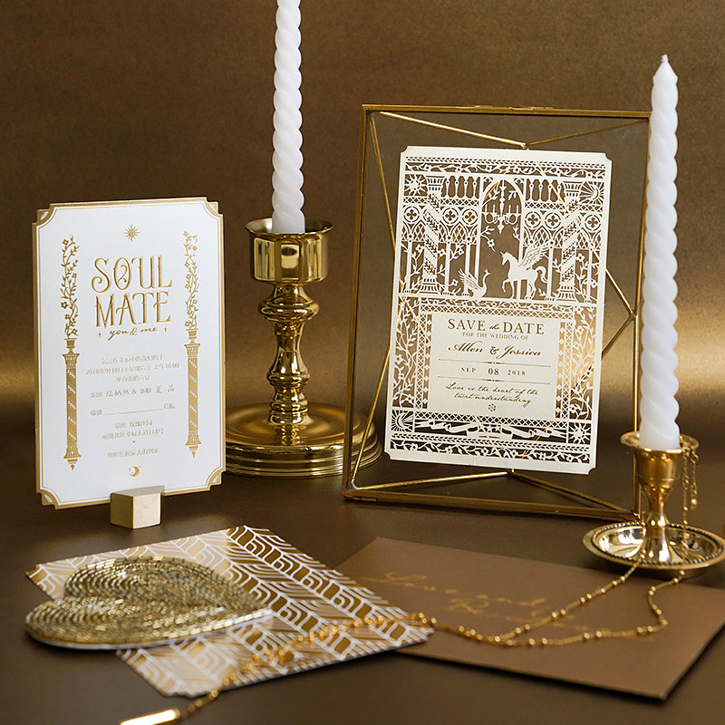 byears White Night original high-end Swan hollow wedding ceremony invitation invitation invitation noordic romantic forest creative customization