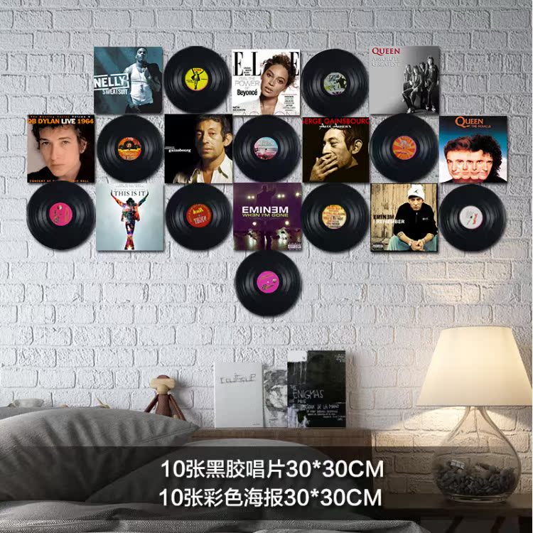 máy phát nhạc đĩa Cá tính retro ghi âm vinyl ghi âm trang trí tường quán cà phê quán cà phê quán bar phòng khách sơn tường - Máy hát 	đầu đĩa than crosley