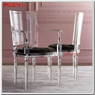 Creative personality transparent acrylic chair modern wedding retro Net Red full transparent dining chair personality office chair