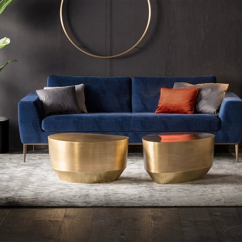 Высококачественный журнальный столик в новом стиле, диван, большое пространство, простой журнальный столик неправильной формы из матовой латуни из нержавеющей стали