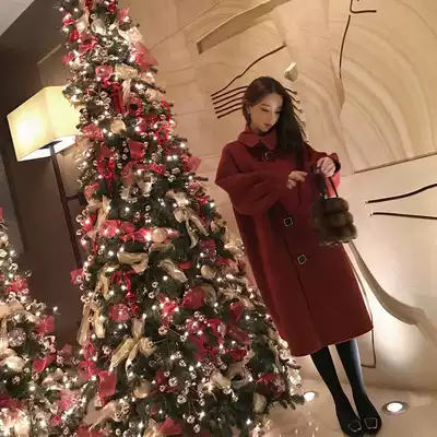 Sandro Svpr double-sided cashmere coat 2021 popular autumn and winter New temperament medium long version woolen coat