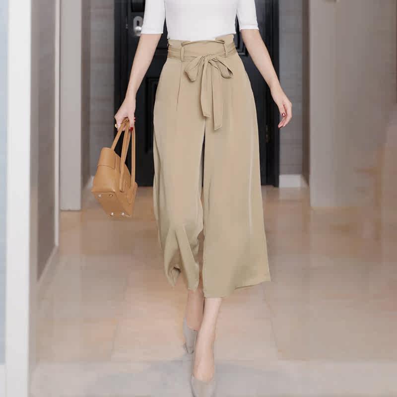 Sandro Svpr Broadlegged Pants Woman 2021 Fall new thin section Loose With Slim 100 Hitch 90% Pants