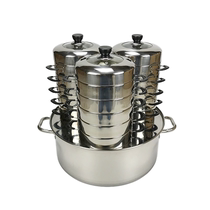 Commercial coal-fired gas stainless steel small steamer wooden barrel bottom insulation thickened steam cauldron buns soup furnace Shaxian County