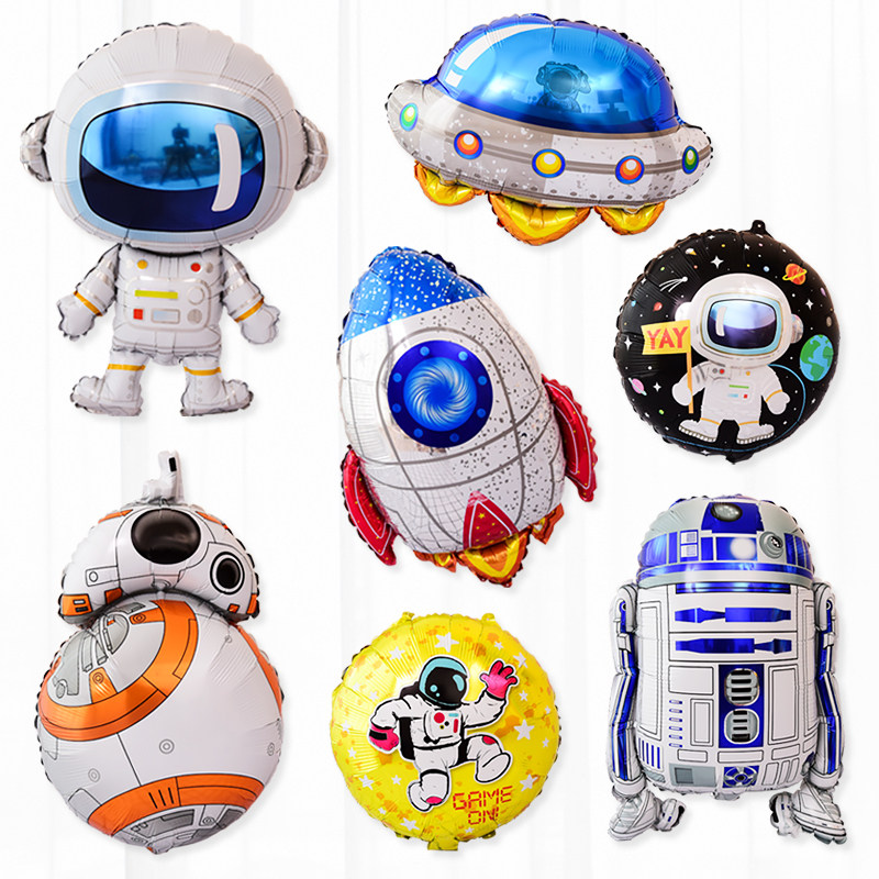 Astronaut Astronaut Boy Themed Balloon Cartoon Spacecraft Rocket Plane Children's Birthday Party Decoration